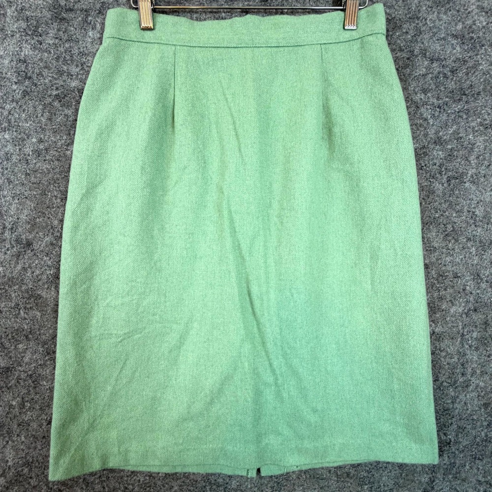 Jessica Scott Pencil Skirt Womens M Green Vintage Retro Career High Rise Lined